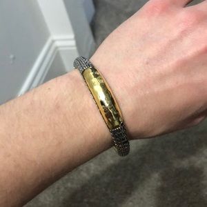 Silver and gold bangle